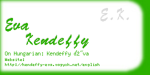 eva kendeffy business card